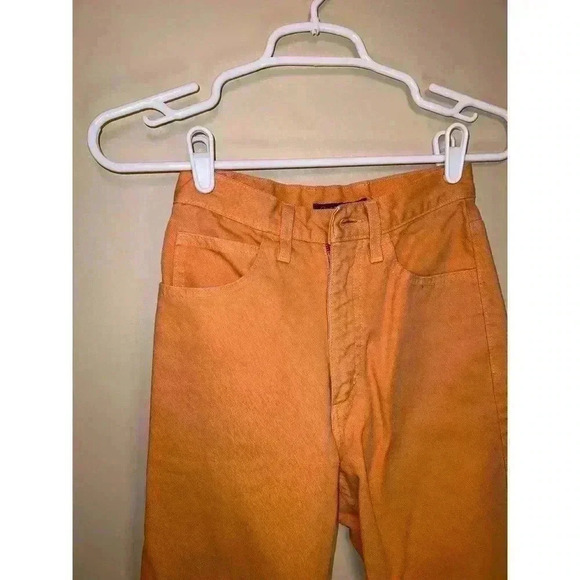 VINTAGE GUESS ORANGE JEANS SIZE 24 - Picture 10 of 13